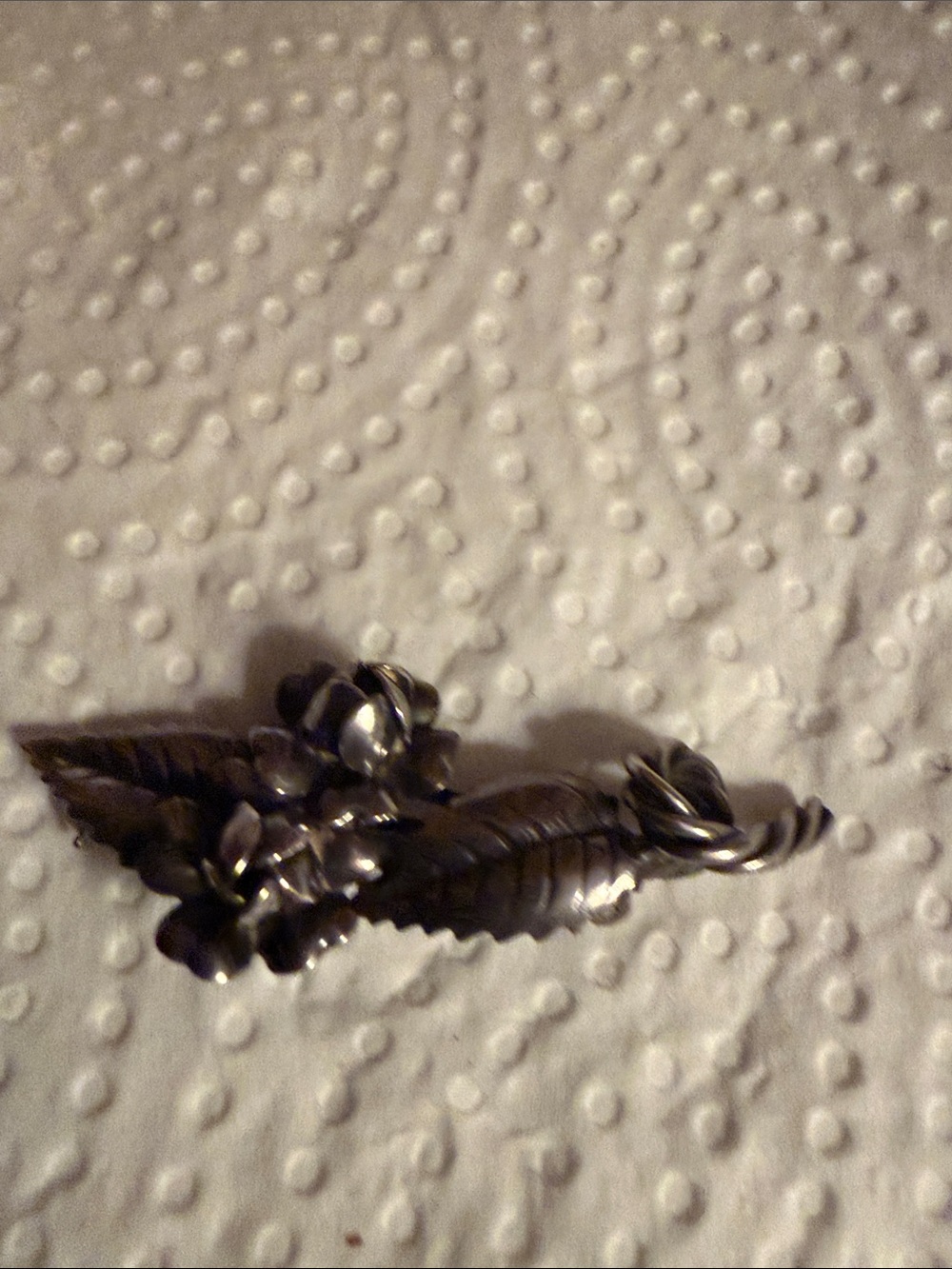 Source Unknown Silver-Tone Floral Leaf Brooch